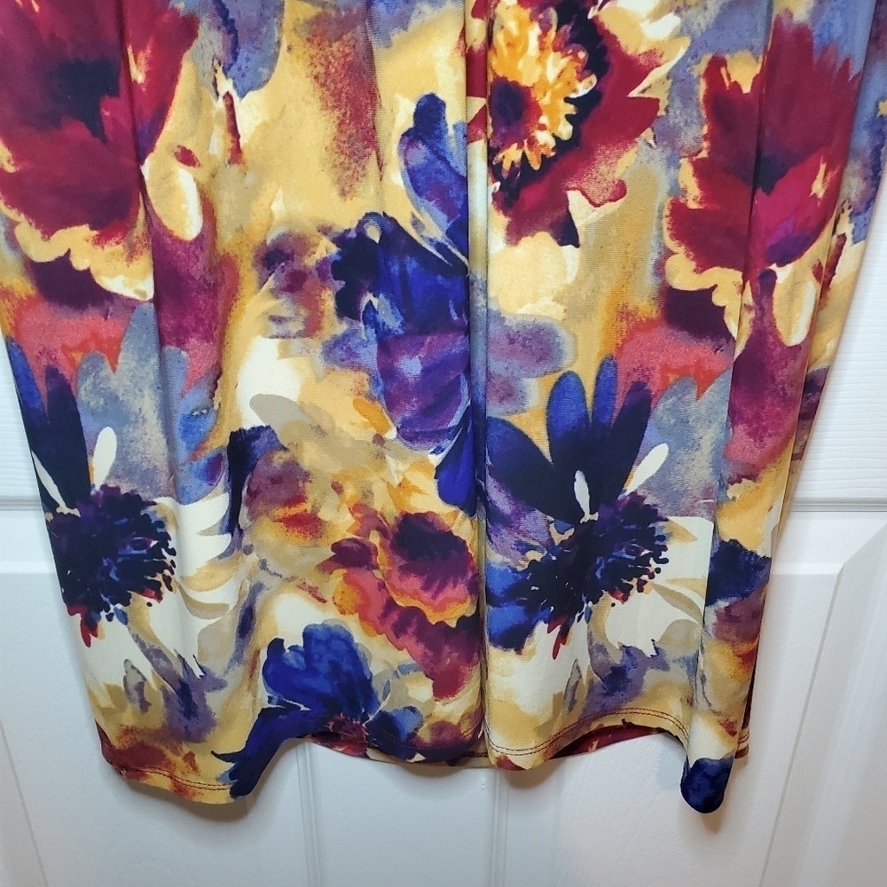 Lauren Ralph Lauren Womens 10 Floral Faux Wrap Jersey Knit Ruched Stretch  Dress - Picture 8 of 11